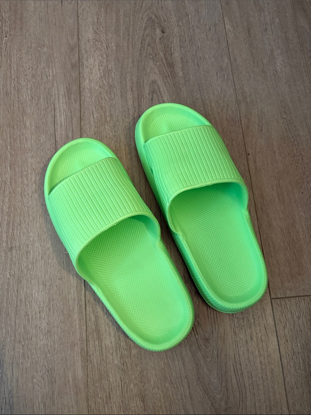 Neon Green Slide Sandals - Never Used